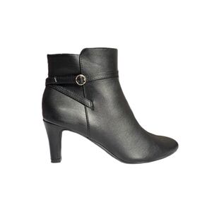 LifeStride Guild Chic Black Faux Leather Ankle Boots